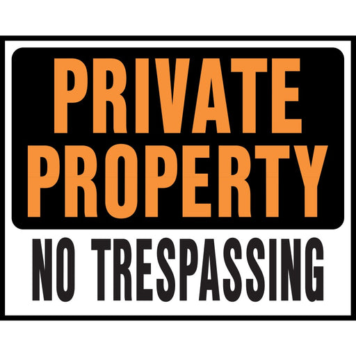 Private Prop No Trespassing Sign 14.5" x 18.5" (5 pcs.)