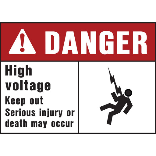 Danger High Voltage Sign 10" x 14" (5 pcs.)