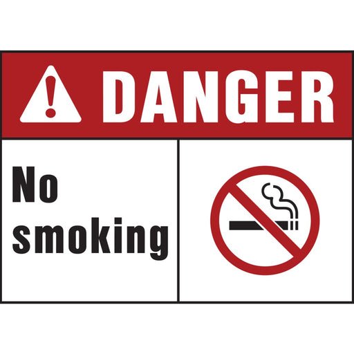 Danger No Smoking Sign 10" x 14" (5 pcs.)