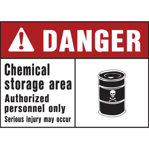 Danger Chemical Storage Area Sign 10" x 14" (5 pcs.)