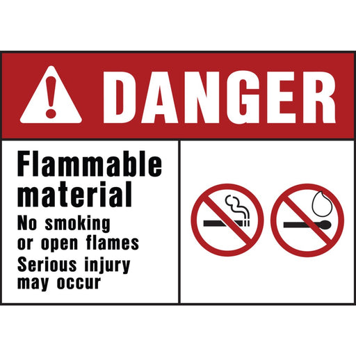 Danger Flammable Material Sign 10" x 14" (5 pcs.)