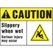 Caution Slippery When Wet Sign 10" x 14" (5 pcs.)