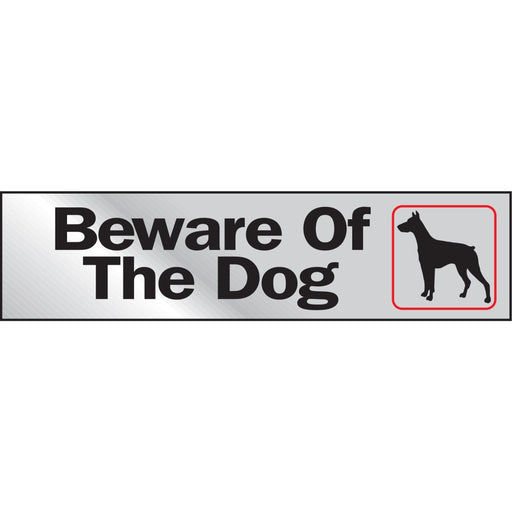 2X8 Beware Of The Dog Sign 2" x 8" (10 pcs.)