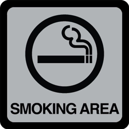 4.5X4.5" Smoking Area Sign 4.5" x 4.5" (5 pcs.)