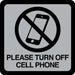 4.5X4.5" Turn Off Cell Phone Sign 4.5" x 4.5" (5 pcs.)