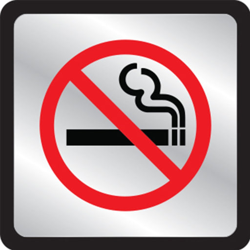 No Smoking Symbol Plaque Sign 4.5" x 4.5" (5 pcs.)