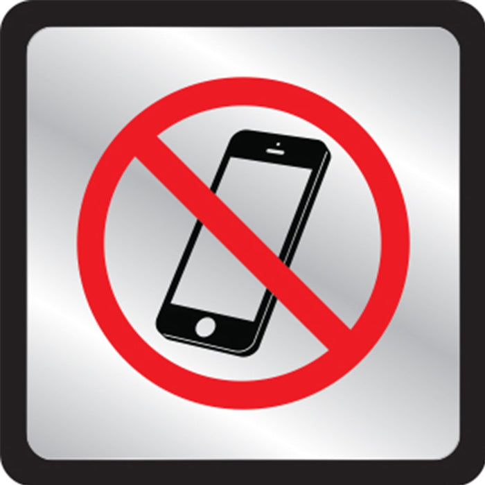 No Cell Phones Symbol Plaque Sign 4.5" x 4.5" (5 pcs.)