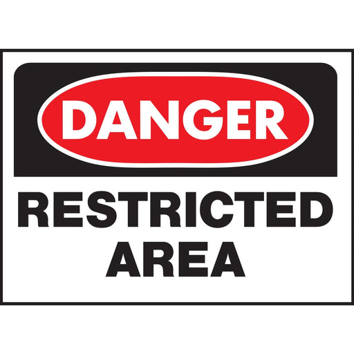 Danger Restricted Area Sign 10" x 14" (5 pcs.)