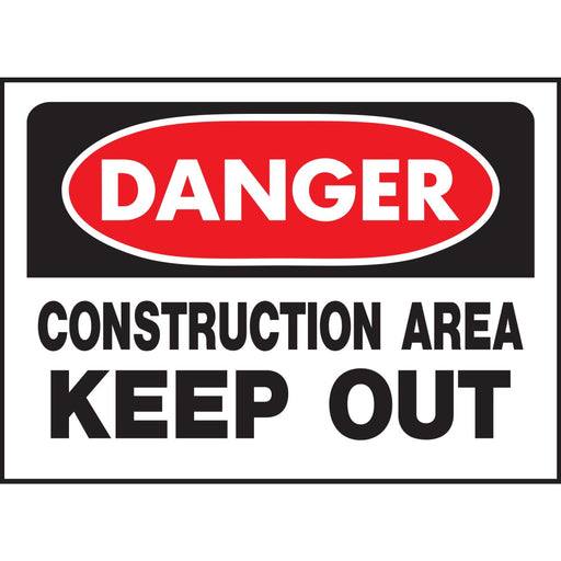 Danger Construction Area Keep Out Sign 10" x 14" (5 pcs.)