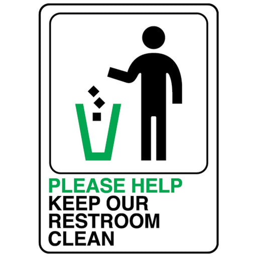 Please Help Keep Restroom Clean Sign 5" x 7" (5 pcs.)