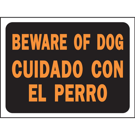 Bi-Lingual Beware Of Dog Sign 8.5" x 12.5" (10 pcs.)