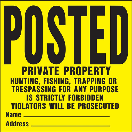 Posted Private Property Sign 11" x 11" (20 pcs.)
