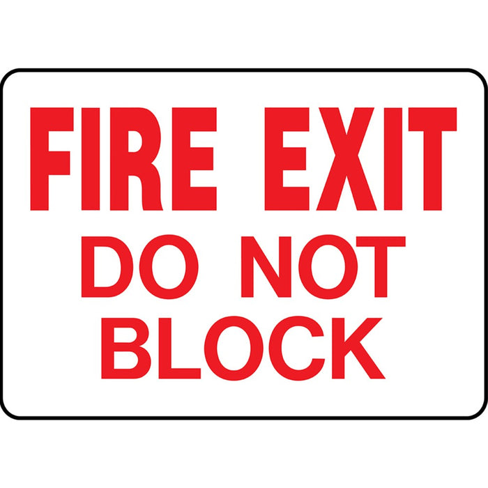 Fire Exit Do Not Block Sign 9.25" x 14" (1 pc.)