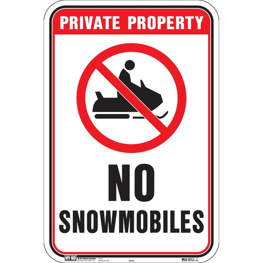 No Snowmobiles Sign 12" x 18" (1 pc.)