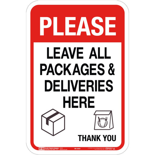 Leave All Packages Here Sign 12" x 18" (1 pc.)