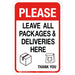 Leave All Packages Here Sign 12" x 18" (1 pc.)