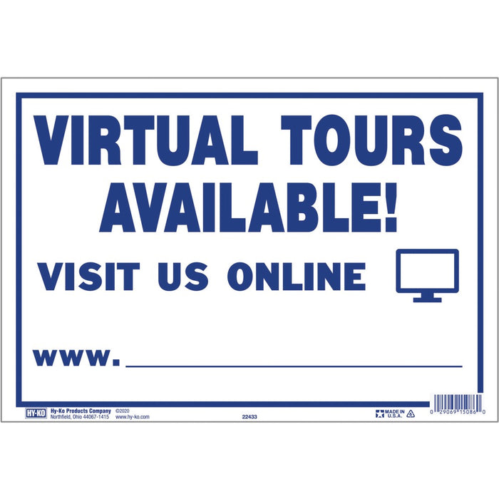 Virtual Tours Available Sign 9" x 13" (10 pcs.)