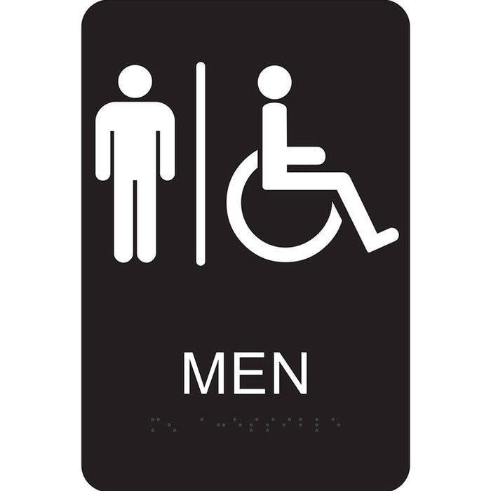 Braille Men Handicapped Accessible Signs 3" x 9" (3 pcs.)