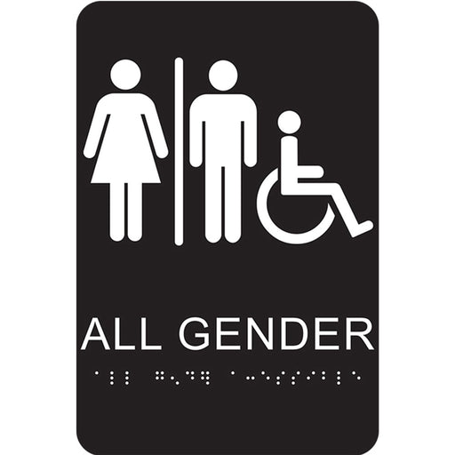 Braille All Gender Signs 6" x 9" (3 pcs.)