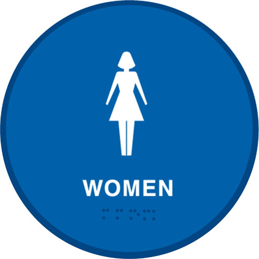 Women - Blue Round Sign 12" x 12" (3 pcs.)