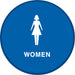 Women - Blue Round Sign 12" x 12" (3 pcs.)