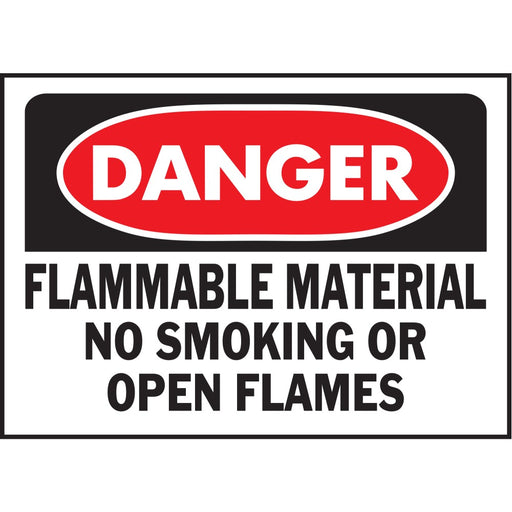Danger Flammable Material No Smoking Sign 10" x 14" (5 pcs.)