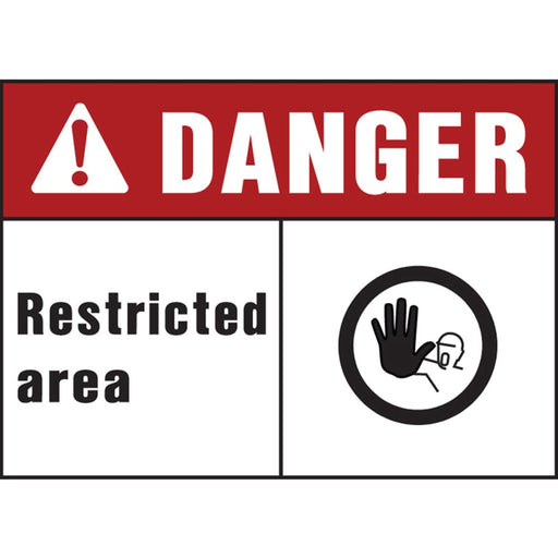 Danger Restricted Area Sign 10" x 14" (5 pcs.)