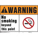 Warning No Smoking Sign 10" x 14" (5 pcs.)