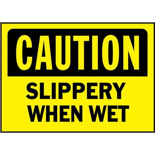 Caution Slippery When Wet Sign 10" x 14" (5 pcs.)