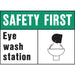 Safety First Eye Wash Station Sign 10" x 14" (5 pcs.)