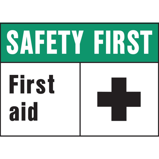 Safety First First Aid Sign 10" x 14" (5 pcs.)