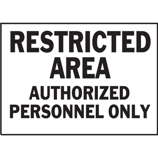 Restricted Area Authorized Personnel Sign 10" x 14" (5 pcs.)