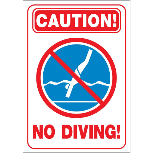 Caution No Diving Sign 14" x 20" (5 pcs.)