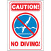 Caution No Diving Sign 14" x 20" (5 pcs.)