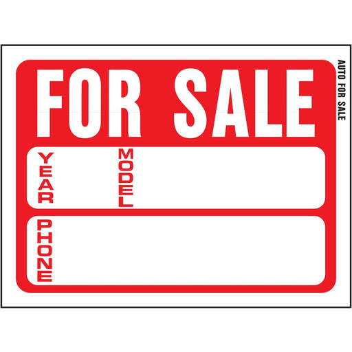 For Sale (Auto) Sign 8.5" x 12" (10 pcs.)