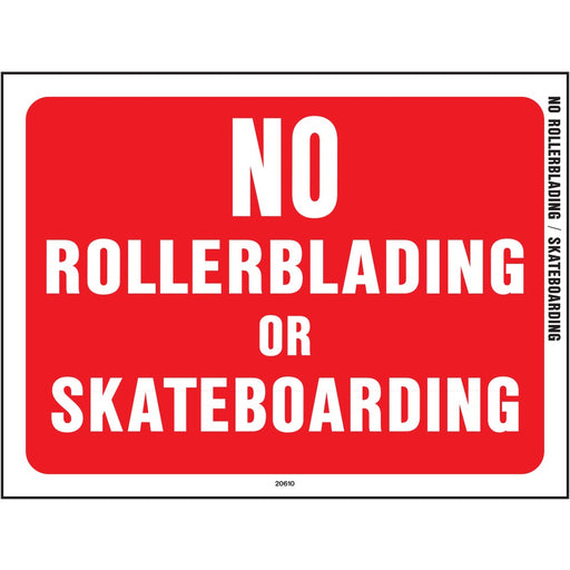 No Rollerblading/Skateboarding Sign 8.5" x 12" (10 pcs.)
