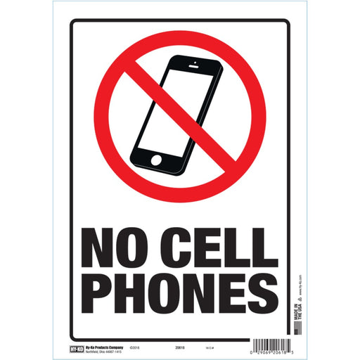 No Cell Phones Sign 8.5" x 12" (10 pcs.)