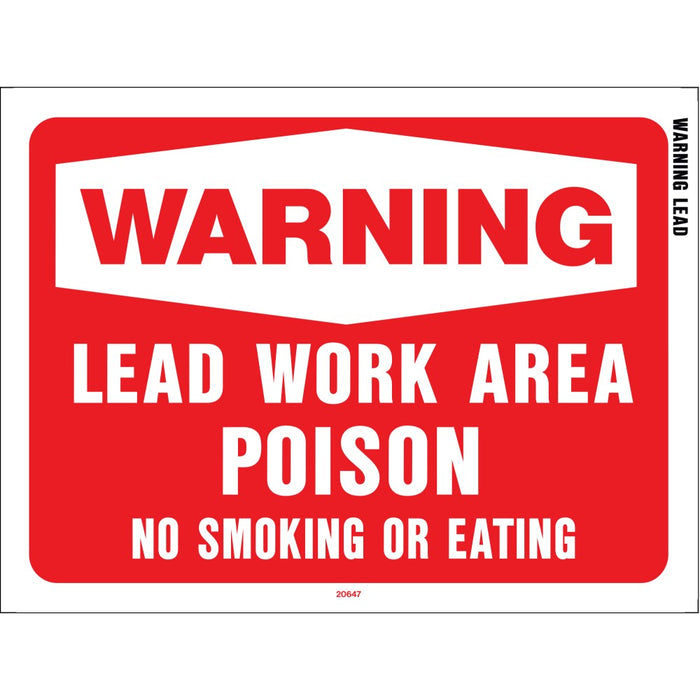 Warning Lead Work Area Sign 8.5" x 12" (10 pcs.)