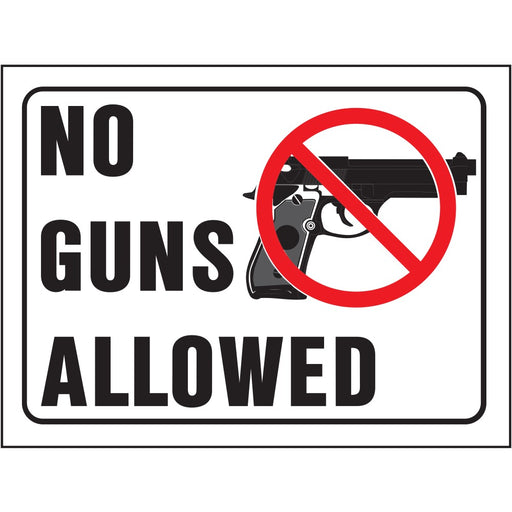 No Guns Allowed Sign 8.5" x 12" (10 pcs.)