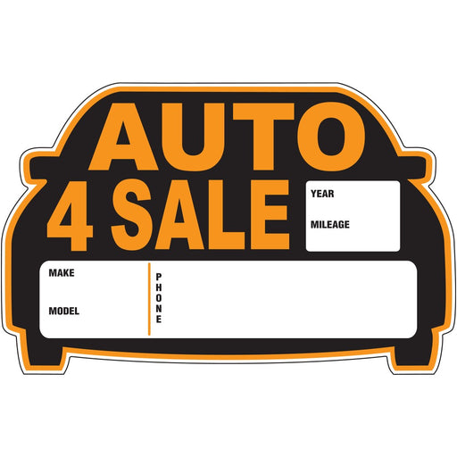 Auto For Sale Die Cut Sign 9" x 14" (5 pcs.)