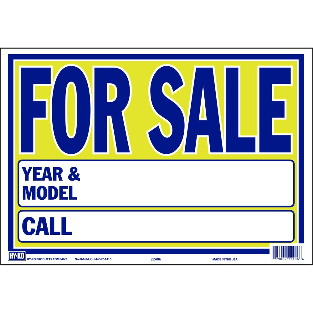 9X13 Neon Auto For Sale Sign 9" x 13" (10 pcs.)