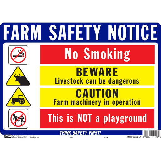 Farm Safety Notice Sign 10" x 14" (5 pcs.)