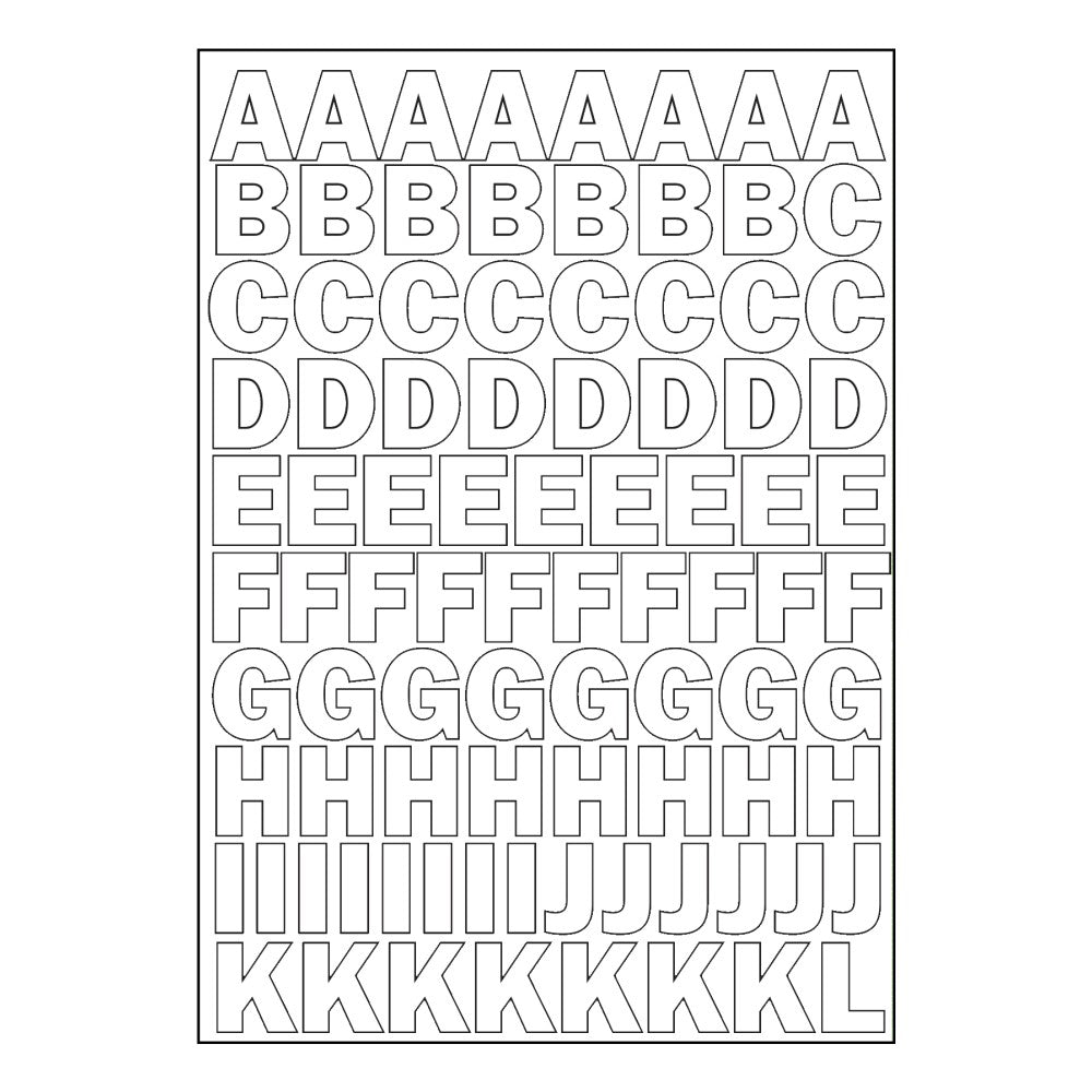 1" Vinyl White Numbers, Letters & Symbols (10 pcs.)