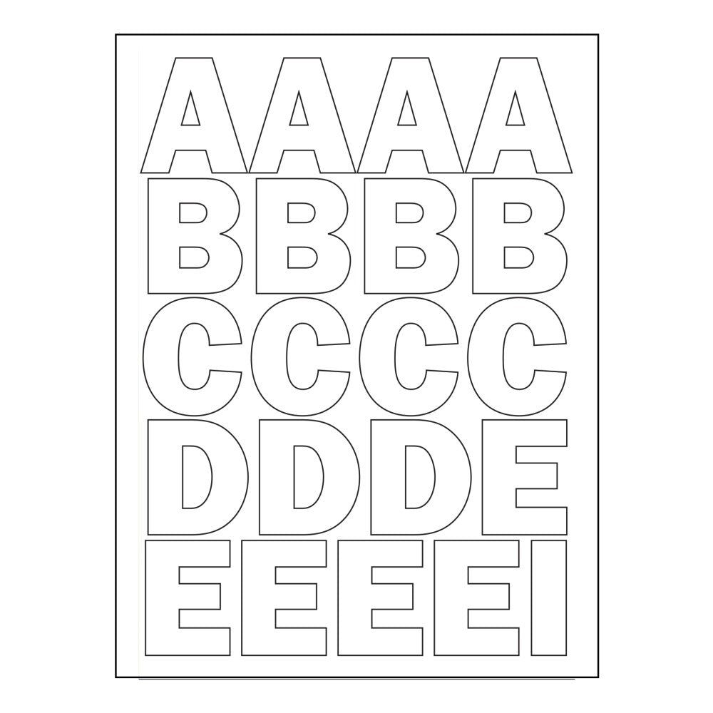 2" Vinyl White Numbers, Letters & Symbols (10 pcs.)