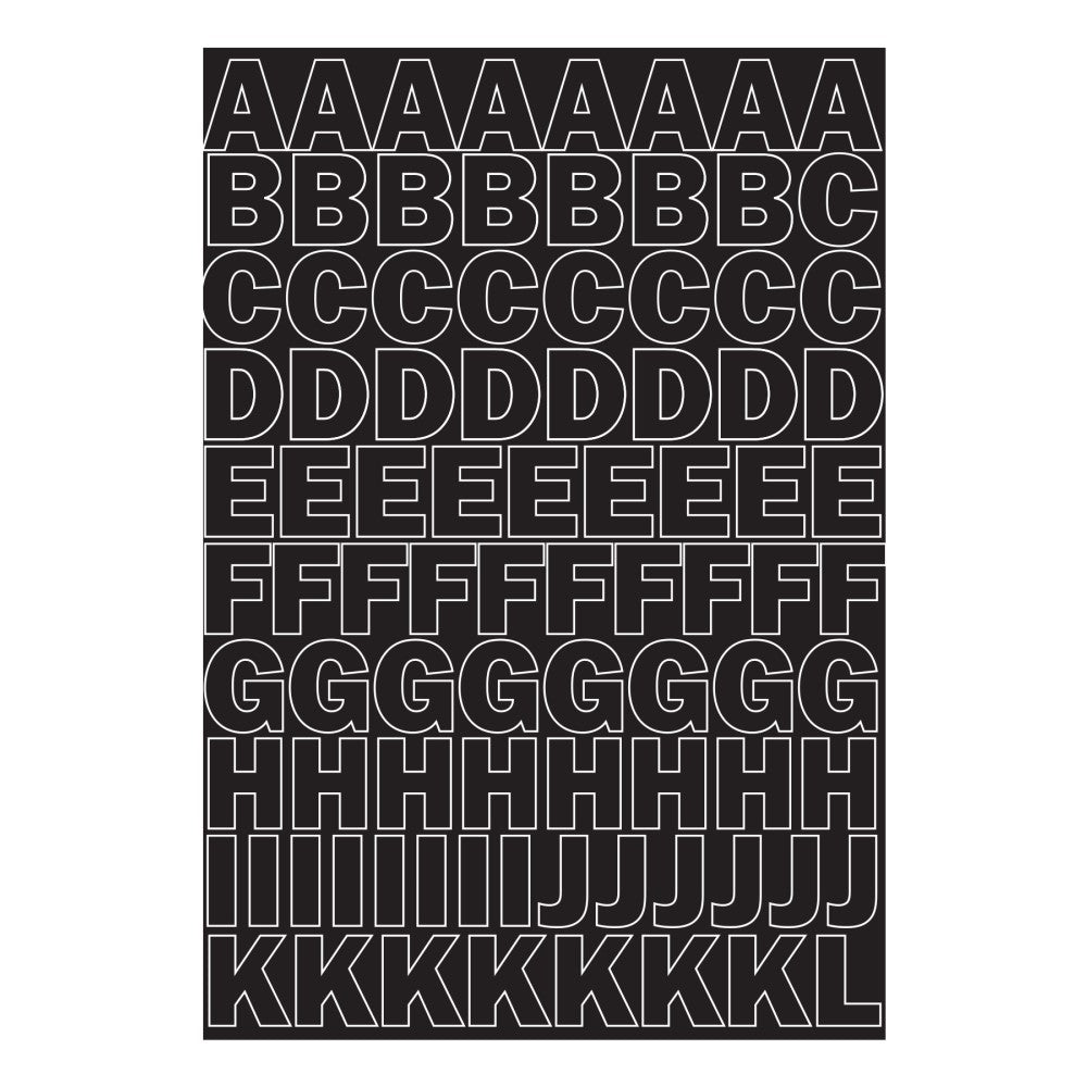 1" Vinyl Black Numbers & Letters (10 pcs.)