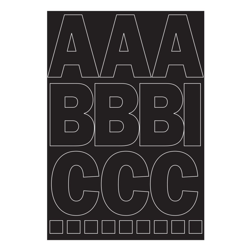 3" Vinyl Black Numbers & Letters (10 pcs.)