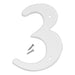 6" White Plastic Number 3  (5 pcs.)