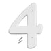 6" White Plastic Number 4  (5 pcs.)