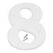 6" White Plastic Number 8  (5 pcs.)