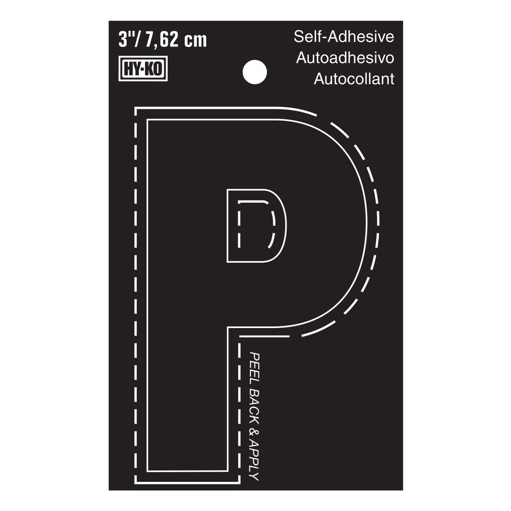 3" Black Vinyl Letter P  (10 pcs.)